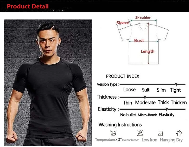 Short Sleeve Tee Compression Shirts Breathable Wicking Sports Top Men\'s T-Shirt Summer Bodybuilding Sport Outfit For Man Running