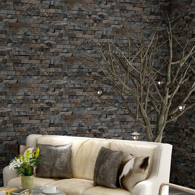 beibehang Europe Modern Brick Stone 3D Wallpaper For Living Room PVC Wall Paper Background Wall Sticker Parlor Mural Home Decor