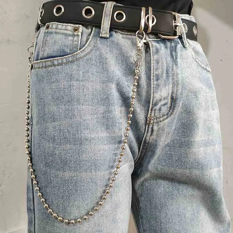 Ball Metal Trousers Chain For Jeans Pants 51cm Punk Men Wallet Belt Chain Fashion Jewelry For Men Women Trinket