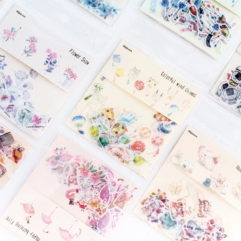 Kawaii Rabbit fruit Japanese Decoracion Journal Cute Diary Flower Stickers Scrapbooking Flakes Stationery School Supplies