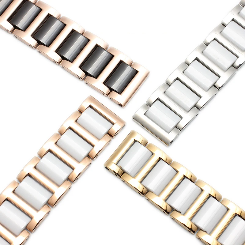 high quality Ceramic bracelet For Fiyta Four-leaf clover waterproof mechanical watchband femal wristband 14mm 16mm 18mm