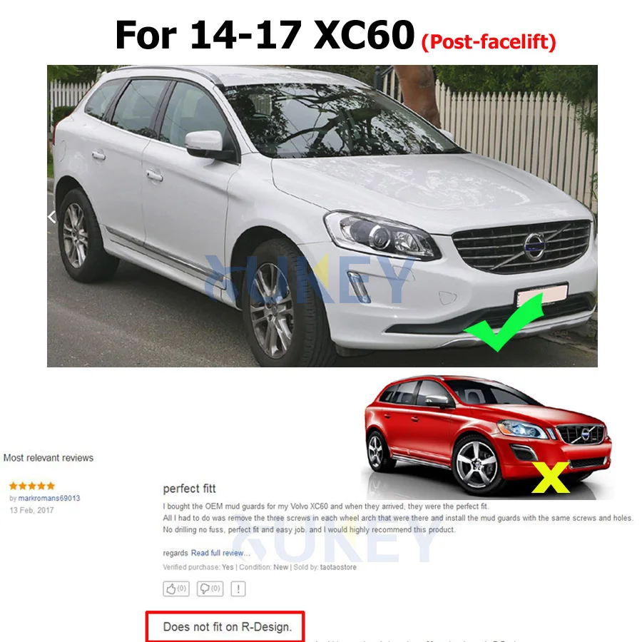 Set OEM Splash Guards Mud Flap Mudguards Fender Fitment Car Mud Flaps For VOLVO XC60 2014 - 2017 31359689/90 Mudflaps 2015 2016
