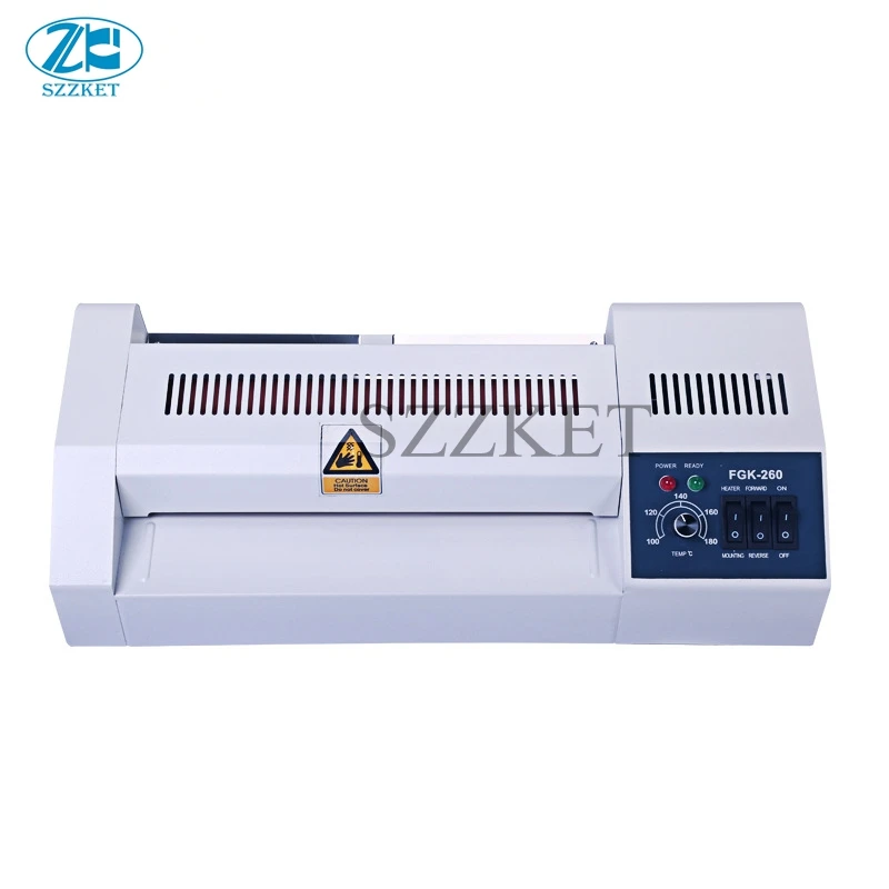 FGK260 laminator A4 Presses Photo Laminator Hot and cold mounted plastic file Document laminating machine English version