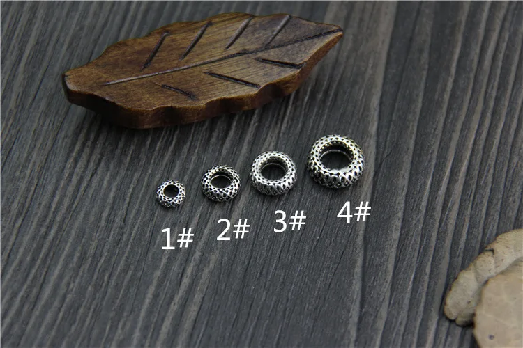 100% 925 Sterling Silver Fancy Craft Wheel Round Spacer Beads 6mm 8mm 10mm 12mm Silver Connector Ring Beads DIY Jewelry Making
