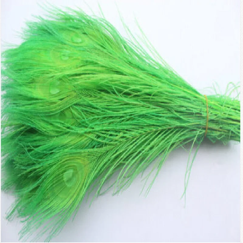 Free shipping 100 PCS green  dyed peacock feather 10-12 inch / 25 to 30 cm peacock feathers for wedding decorations