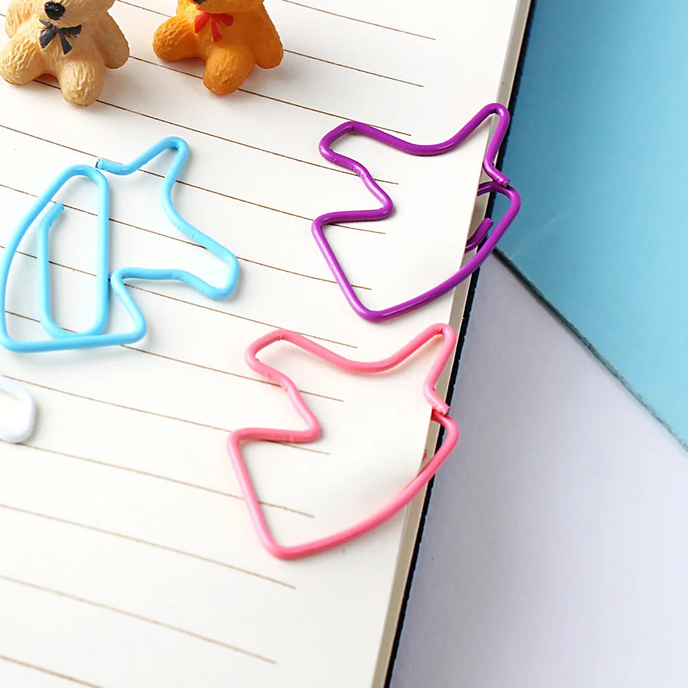 JUGAL Unicorn Shaped Paper Clip Creative Cute Animal Binder Clips Pin 24pcs PVC Box Packaging Office Binding Stationery Set