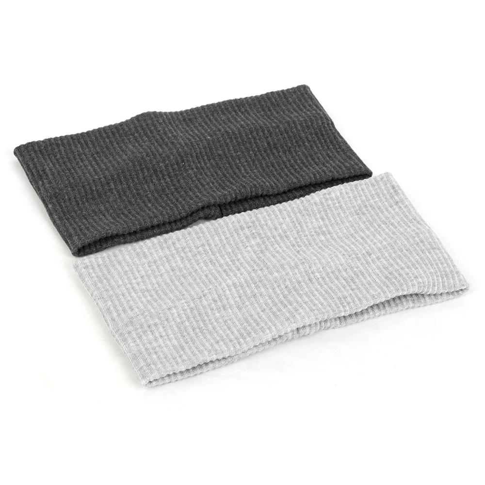Geebro New Women Solid Knit Ribbed Headbands Soft Cotton Elastic Yoga Head Wrap Ladies Hair band Accessories AQ003