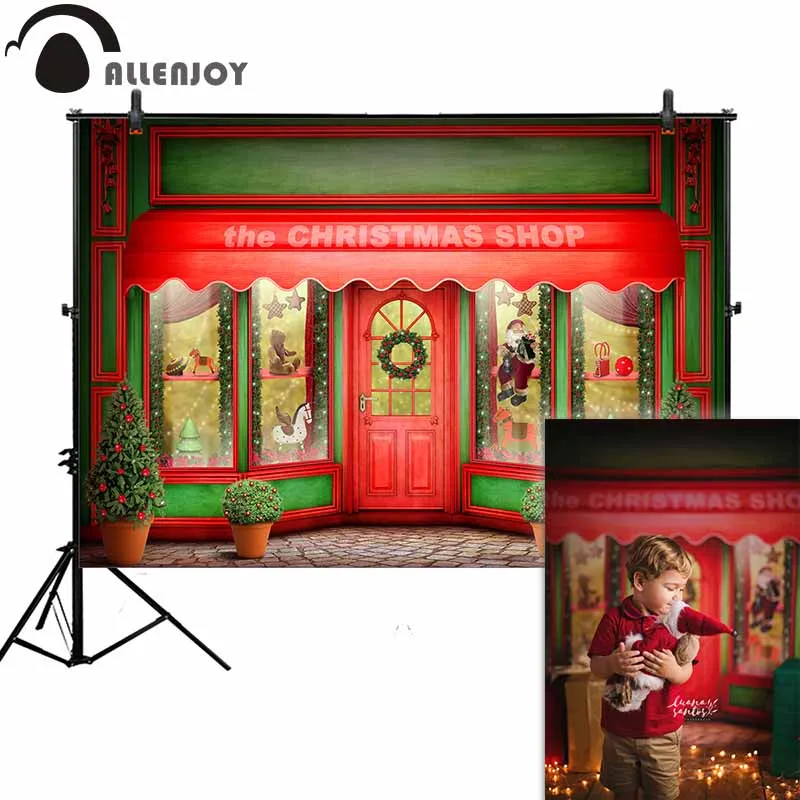 

Allenjoy Christmas shop photography background tree store toy party kid backdrop photocall photoshoot prop newborn photobooth