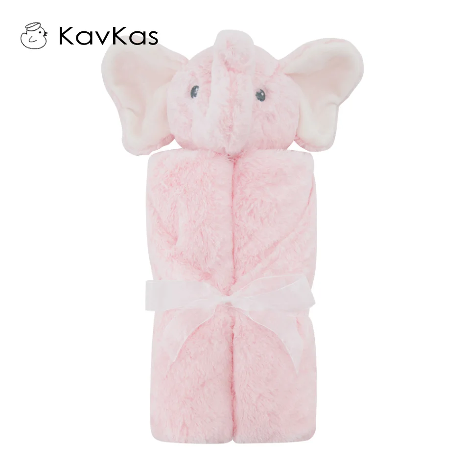 Kavkas 아기 담요 76*76cm 산호 양털 겨울 갈색 곰 신생아 유아 Swaddle 담요 Flokati