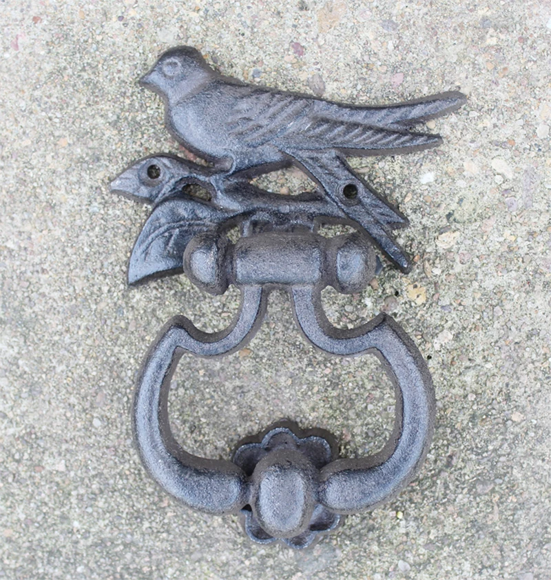 Design Style Cast Crafts Retro Iron Knocked Door Handle Antique Courtyard Home Furnishing Mural Owl Bird Rudder Angel Horse