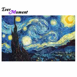 Ever Moment DIY Diamond Painting Van Gogh Starry Night Famous Oil Painting Embroidery Diamond 5D Paint with Diamonds ASF964