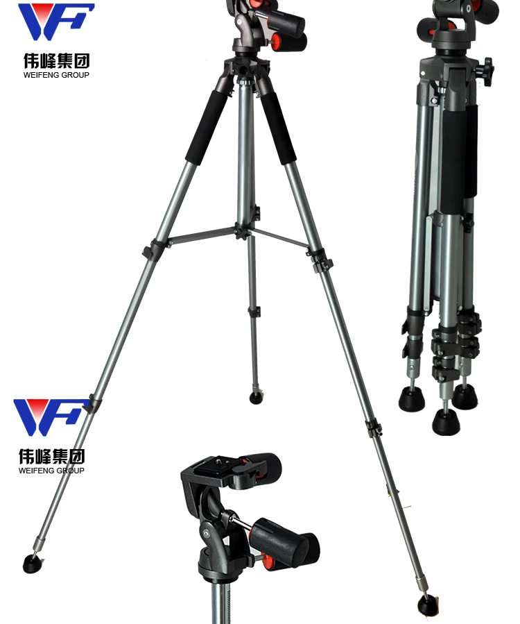 คุณภาพสูง Professional อะลูมินัมอัลลอย Weifeng กล้องวิดีโอขาตั้งกล้อง WF-6307A 3-Way Pan Head แบบพกพาขาตั้งกล้องดิจิตอล