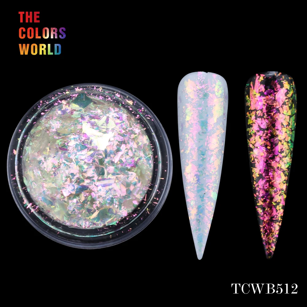 TCT-238 Einhorn Weiß Chameleon Flakes Magie Flakes Multi Chrom Nagel Pulver Regenbogen Flocken Nägel Glitter Aurola Glitter Henna