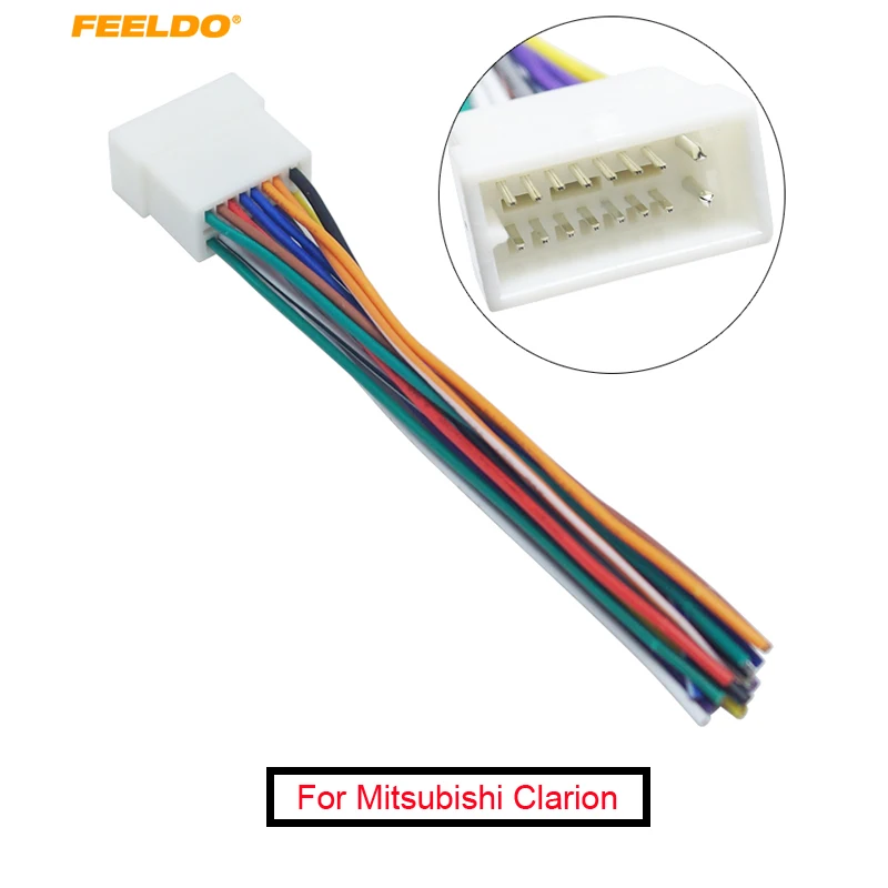 

FEELDO 1Pc Car 16pin Wire Harness Plug Cable Female Connector For Mitsubishi Clarion Car Radio Stereo Aftermarket #AM1670