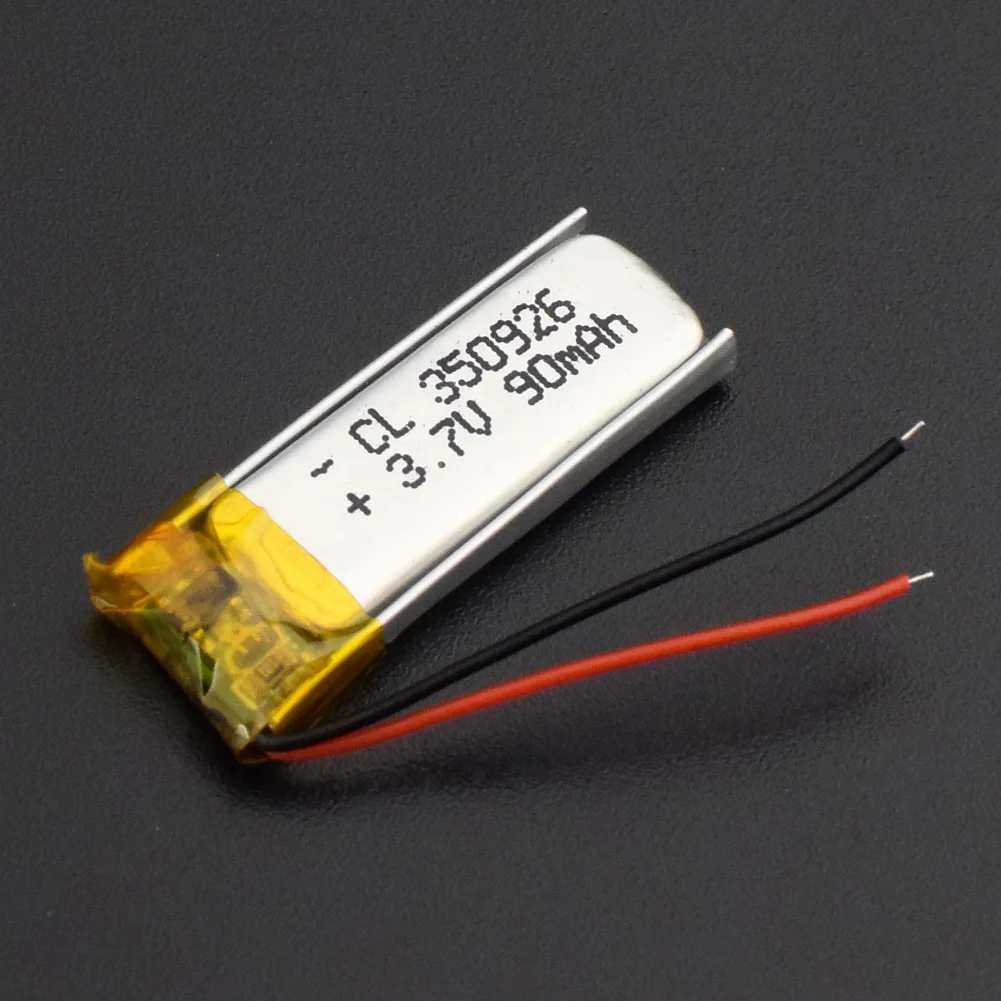 Li-pilha recarregável da bateria de lipo do polímero 350926 3.7v 90mah para gps diy óculos gravador navigater mp3