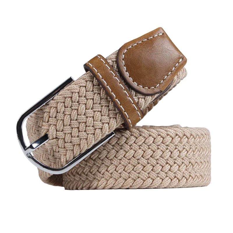 Unisex Multi Colors For Choosing Brand Male Knitted Pin Buckle Polyester Strap Women Elastic Braided Belts For Men And Women