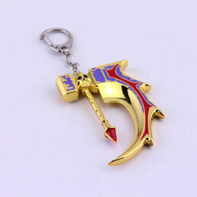 dongsheng Hot Game DOTA 2 Broken Bone Hammer Weapon Metal Keychains Skull Dota2 Keyrings For Men Car Gift Llaveros Hombres -50