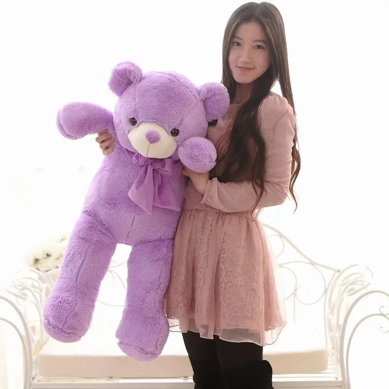 plush lavender teddy bear doll lovely purple teddy bear toy birthday gift about 100cm 0153