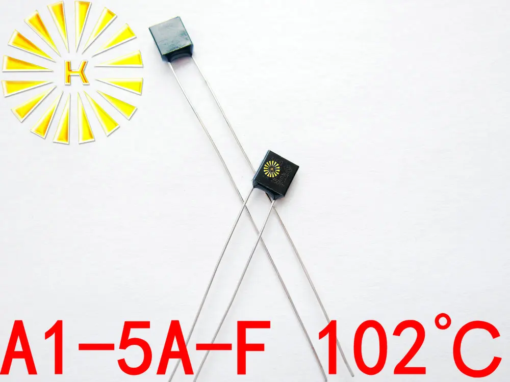 

100% Original A1-5A-F 102 degree Thermal Cutoff RH102 Thermal-Links 5A 250V Black Square Temperature Fuse x 100PCS FREE SHIPPING