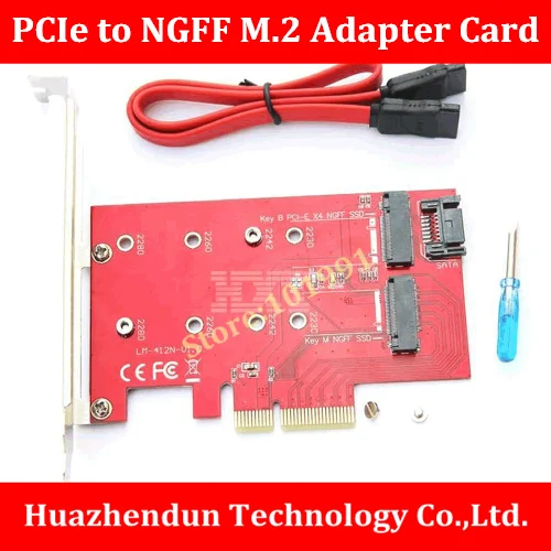 High Quality 100% NEW BRAND  PCI-E X4 to NGFF(M.2)SSD Adapter Card with Cable and Screwdriver   M.2 Expansion Card