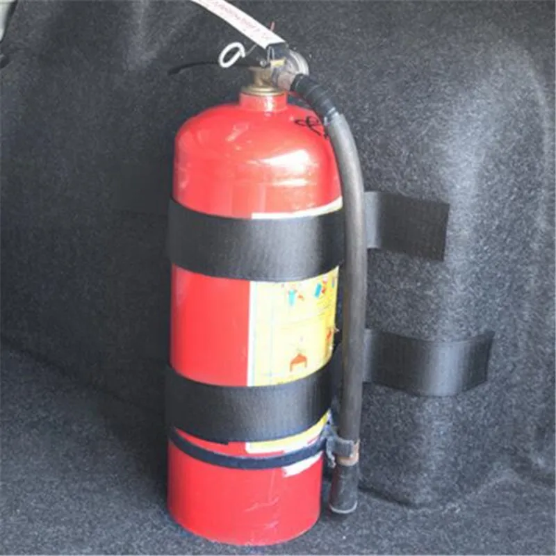 4 Pcs/Set Fire Extinguisher Car Trunk Belts Storage Bag Magic Tapes Fixing Bandage Bracket Stickers Straps Fastener Car Styling