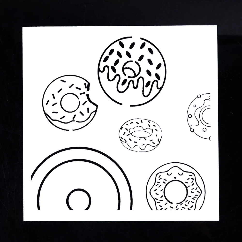 13 cm Donut Stencil For Painting Scrapbooking Stamping Stamps Album Decorative Embossing Paper Cards Butterfly