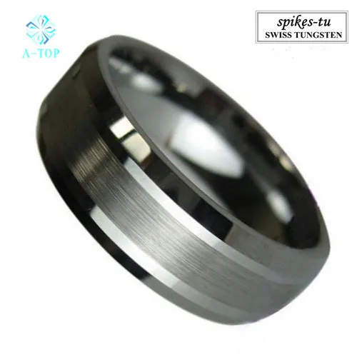 Titanium Color Two Tone Tungsten Carbide ring Men\'s Wedding Band Ring Bridal Jewelry Customized Jewelry  Free Shipping