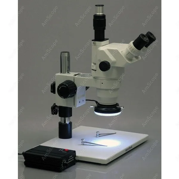 Zoom Microscope--AmScope Supplies 2X-45X Zoom Microscope with 60-LED Metal Ring Light