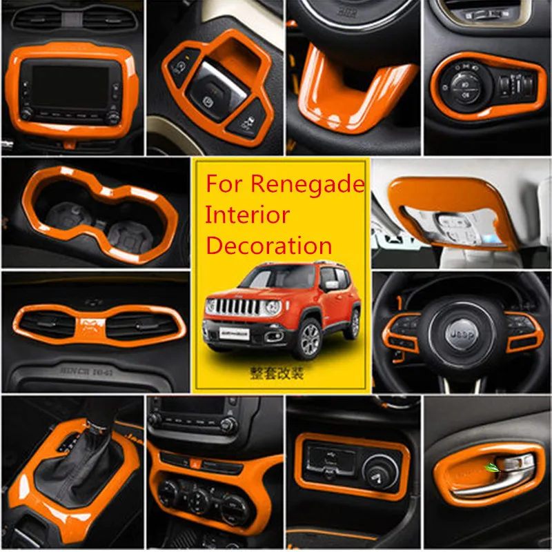 

Candy Orange ABS Whole Set Decorated Frame For Jeep Renegade Z2EA544