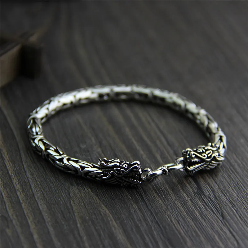 

Design Silverware Wholesale S925 Sterling Silver Faucet Bracelet Men And Women Retro Thai Silver Jewelry