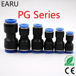 5PCS PG4-6 4-8 6-8 6-10 8-10 8-12 10-12mm  Straight Union Reducer Fitting Pneumatic Push to Connect Air Connector Socket Plug