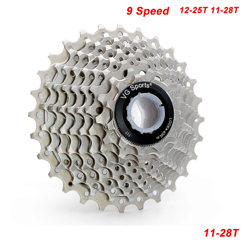 

Road 9 Speed Cassette 11-25T 11-28T Road Bike 11-28T 9 Speed Cassette Freewheel Sprocket Bicycle Free Wheel Ultralight