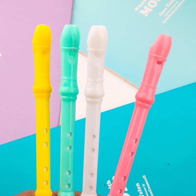 24 pcs Lovely Modelling of Noctilucent Flute Neutral Pen Student Stationery Gift Pen Cute Stationary Wholesale School Supplies