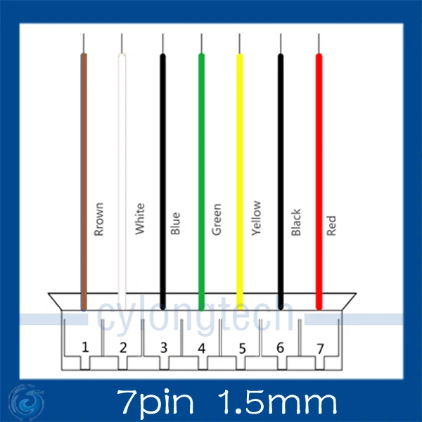 Mini. Micro 1.5 T-1 7-Pin Connector w/. Draad x 10 sets.7pin 1.5mm