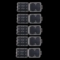 5 Pack SD for MMC/SDHC PRO for Duo Memory Card Plastic Storage for Case (Memory Card not Included) C63A