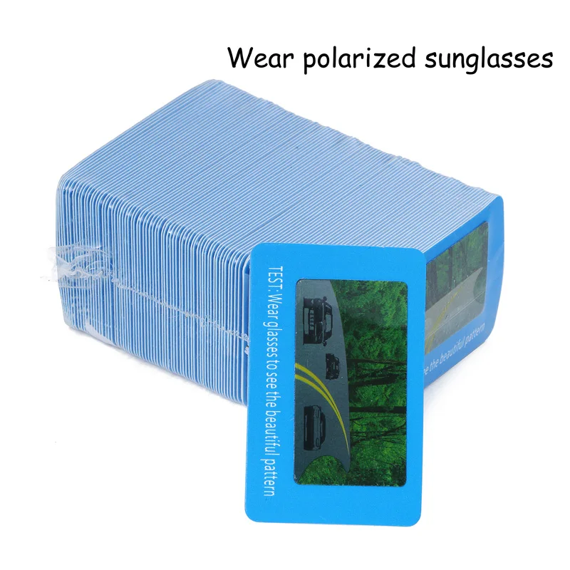 BerWer Wholesale 100 Pieces/Lot TAC Polarized Lens Test Card for Testing Polarizing Sunglasses Men Women