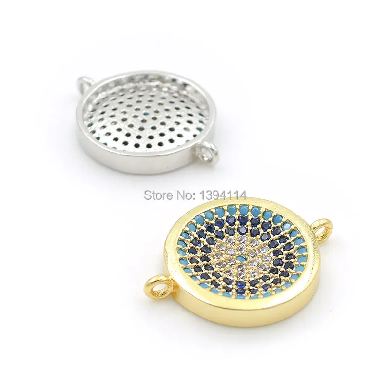 20*15*3mm mikro vydláždit kallaite&blue&clear CZ konkávní kolo konektor odpovídat pro ženy dle DIY náramky příslušenství