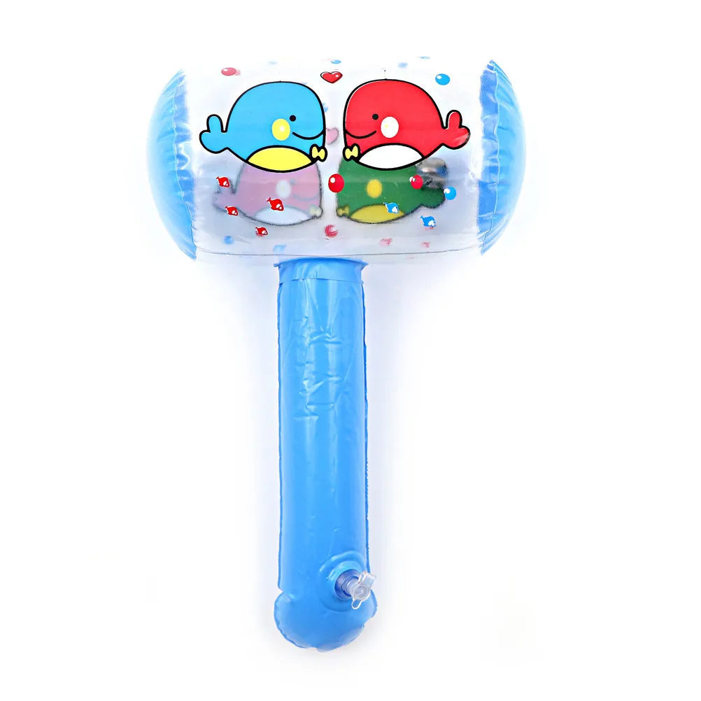 1Pc Cute Cartoon Inflatable Hammer Air Hammer With Bell Kids Children Blow Up Noise Maker Toys Color Random