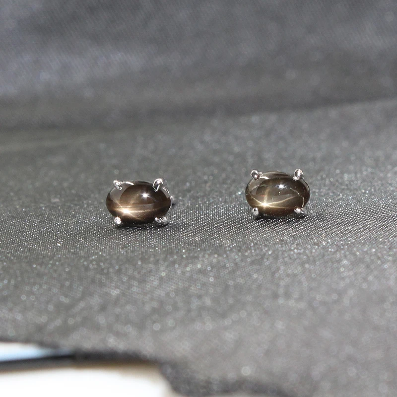 CoLife Jewelry 4*6mm Natural Star Light Sapphire Earrings 925 Silver Sapphire Earrings for Office Woman Real Sapphire Jewelry
