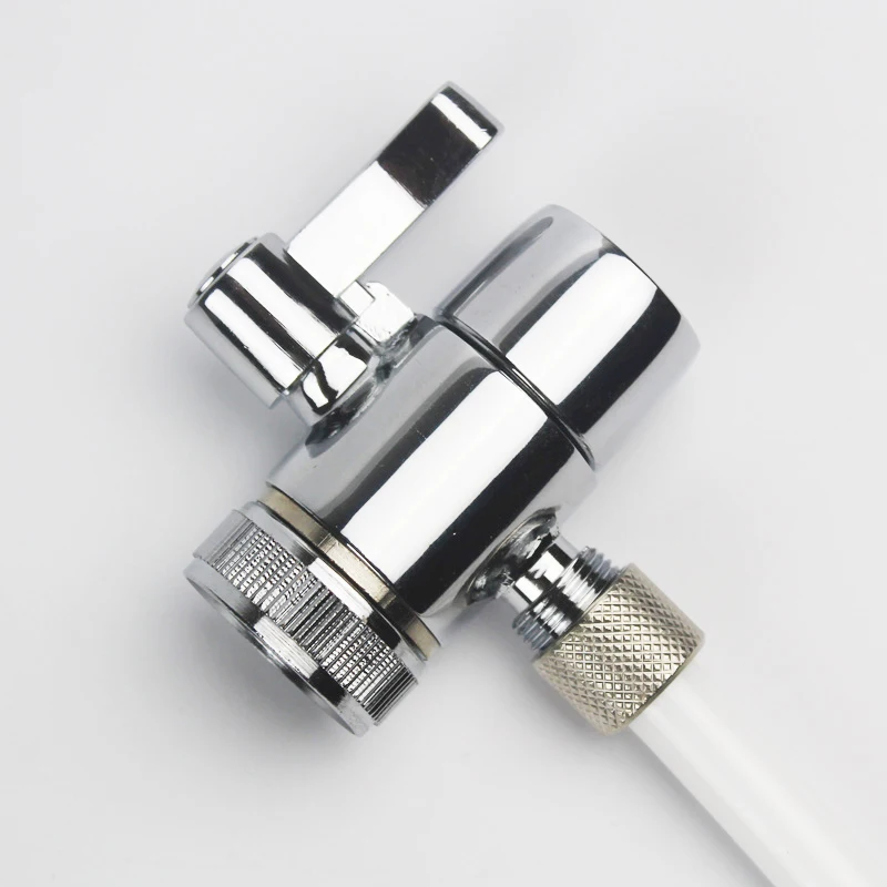 Faucet Adapter Diverter Valve Counter Top Water Filter 3/8 Inch Tube Silver Connector For Ro water Purifier System