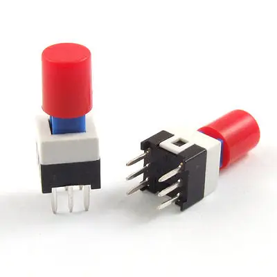 6 Pin Red Cap Momentary Tactile Tact Push Button Switch 7 x 7mm x 12mm