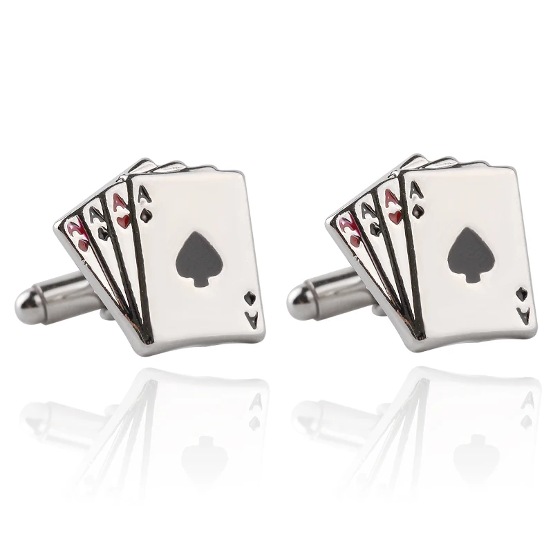 AAAA Poker Cufflinks Male French Shirt Cuff Links Cards Design Fashion For Men\'s Jewelry Father\'s Day Gift