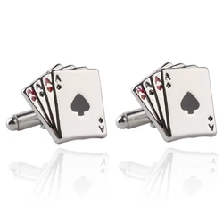 AAAA Poker Cufflinks Male French Shirt Cuff Links Cards Design Fashion For Men's Jewelry Father's Day Gift