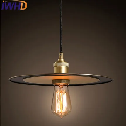 IWHD Iron Vintage Lamp Loft Industrial Pendant Light Fixture Lamparas de techo colgante moderna dining room kitchen Lights