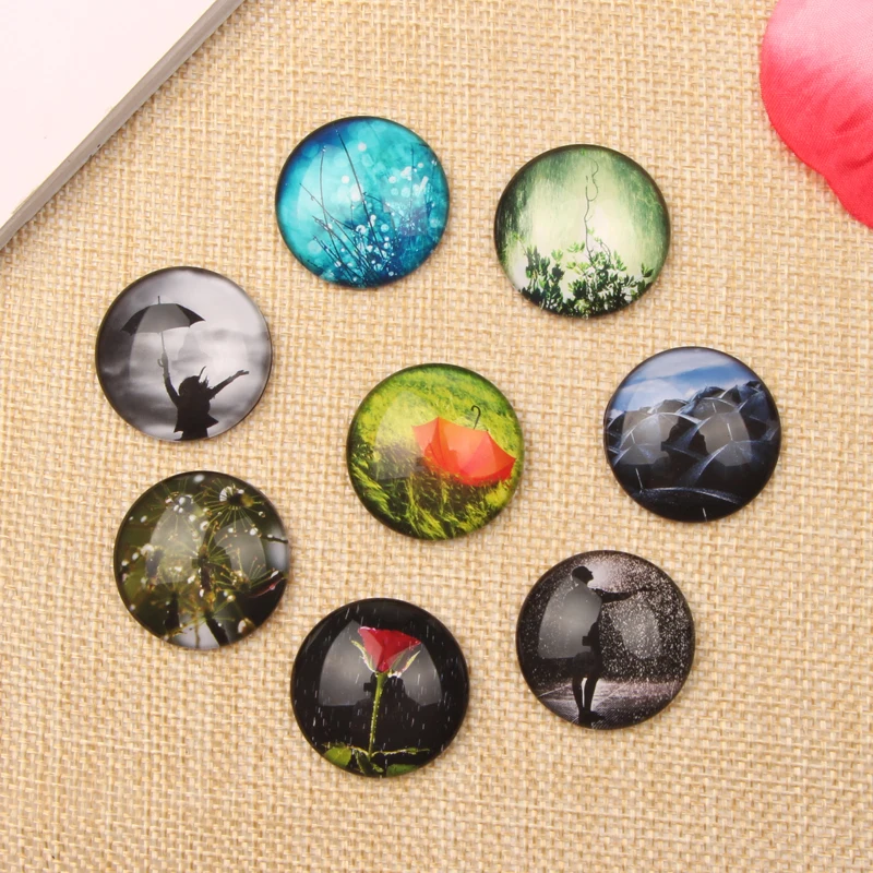 reidgaller mix rainy mood photo round dome glass cabochon 10mm 12mm 14mm 18mm 20mm 25mm diy earrings pendant accessories