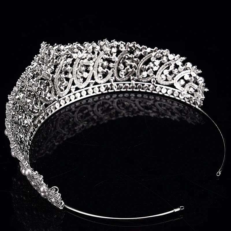 Crown Headband Fashionable Pearl Design Wedding Hair Accessories Luxury Jewelry For Women AAA+ Zircon BC4955 Corona Princesa