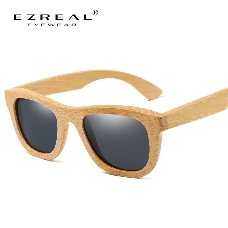 

EZREAL Handmade Bamboo Wooden Sunglasses Polarized Mirror Lens Eyewear Wood Sunglasses Men Or Women