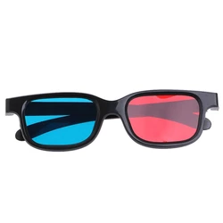 Universal Black Frame Red Blue Anaglyph 3D Glasses 0.2mm For Movie Game DVD