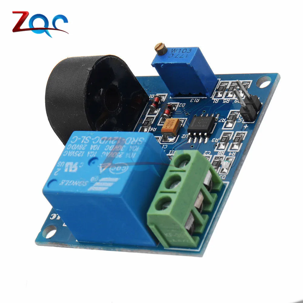 AC Current Detection Sensor Module 5V 12V 24V Relay Protection Module 5A Over-Current Overcurrent Protection Switch Output