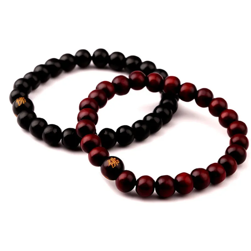 New Hot Men Wood Beads Bracelets Sandalwood Buddhist Buddha Meditation Prayer Bead Bracelet Wooden Jewelry Yoga Bracelet